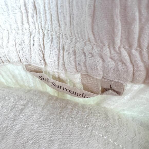 NEW Soft Surroundings Womens Size Large 14/16 Beach Bound Gauze Crop Pants - Picture 4 of 9